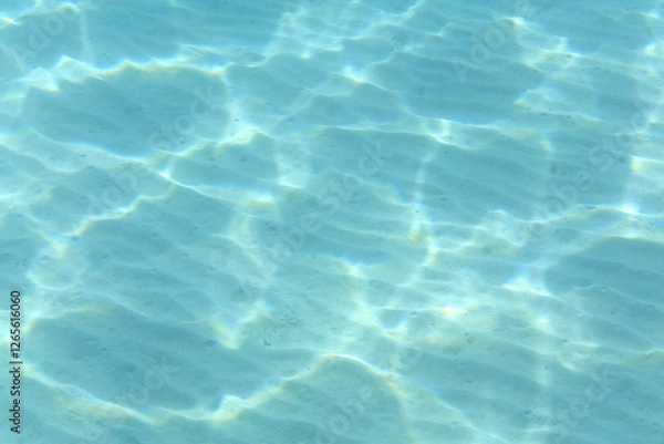 Fototapeta Sun reflections on the sandy seabed - 0063