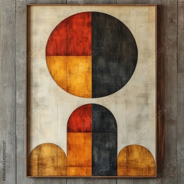 Fototapeta Abstract Geometric Artwork with Bold Colors and Unique Shapes