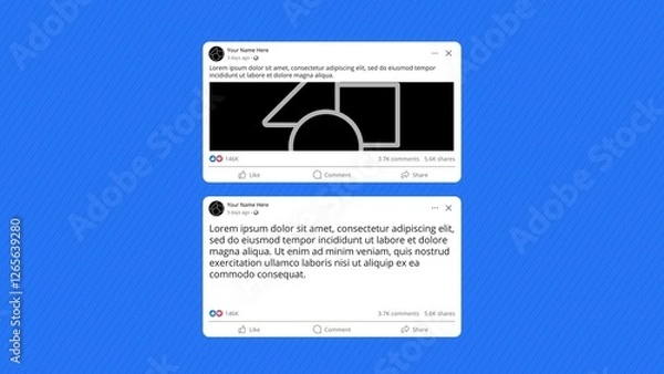 Fototapeta Social Media Posts with Likes & Comments Template