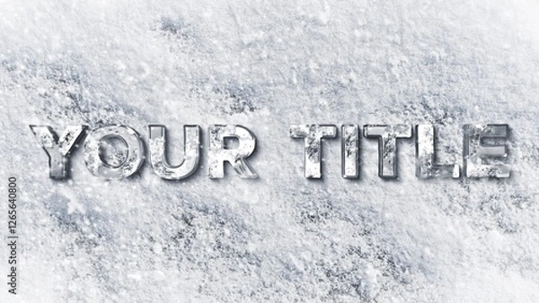 Fototapeta Frosty Cold Snow Metal Text & Title Intro