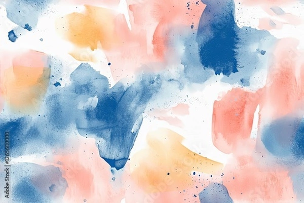 Fototapeta Abstract allover hand drawing style water color effect design pattern.