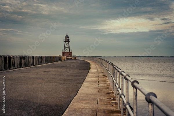 Obraz Leuchtturm in der Abenddämmerung