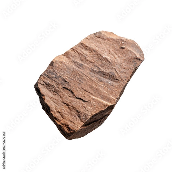Obraz Brown rock with textured surface, isolated on white background.