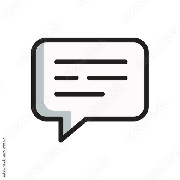 Fototapeta Speech bubble, message doodle cartoon, minimalist vector illustration, simple concept, Isolated filled icon