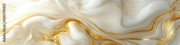 Fototapeta Close-up shot of a marble surface with gold paint, suitable for use in design, decoration or art projects