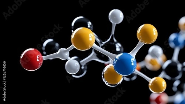 Fototapeta Vibrant Abstract Model Meticulously Crafted from Atoms in Motion