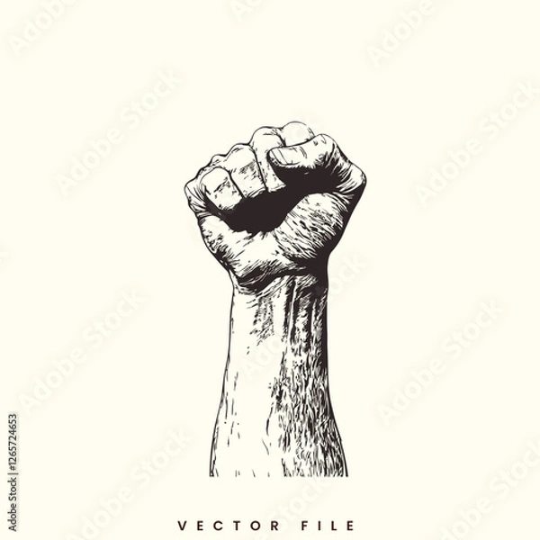 Fototapeta Clenched Fist Power Icon Vector