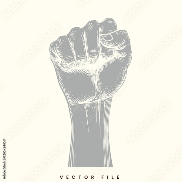 Fototapeta Clenched Fist Power Icon Vector