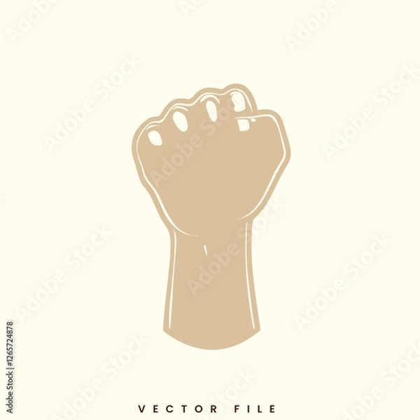 Fototapeta Clenched Fist Power Icon Vector