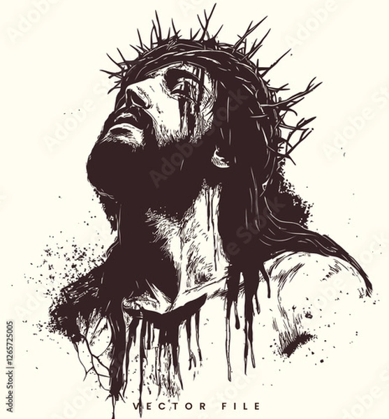 Fototapeta Editable Vector of Jesus