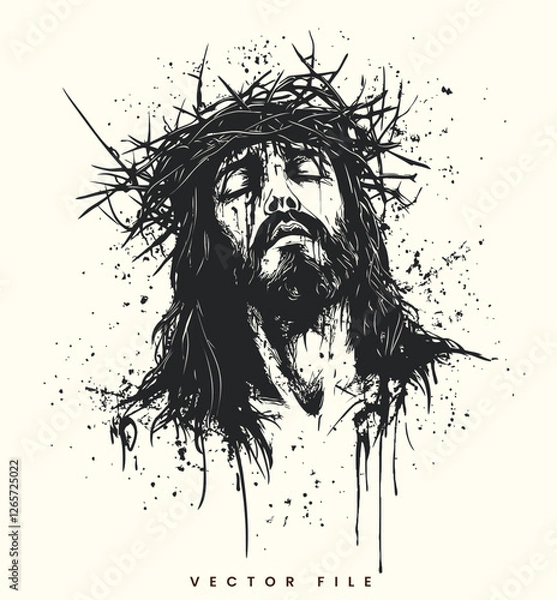 Fototapeta Editable Vector of Jesus