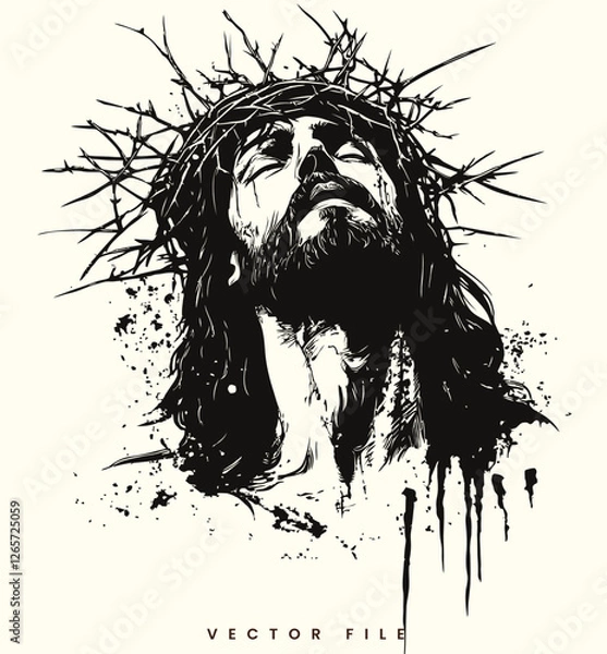 Fototapeta Editable Vector of Jesus