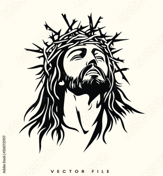Fototapeta Editable Vector of Jesus