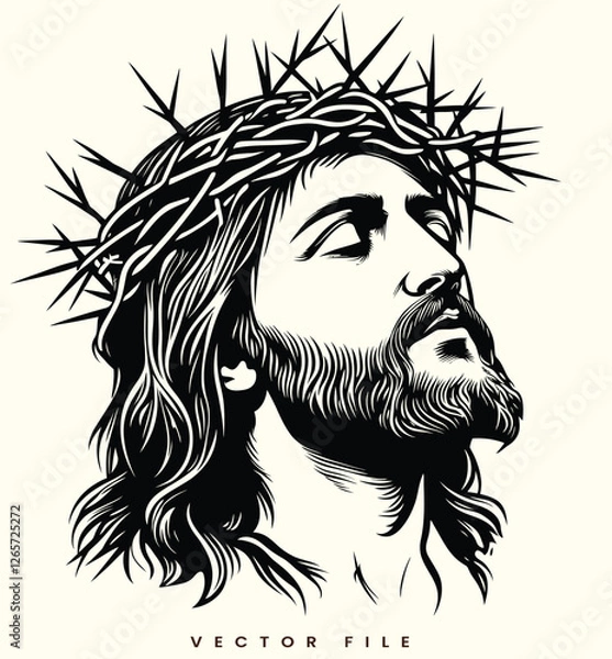 Fototapeta Editable Vector of Jesus