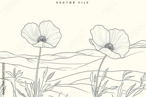 Fototapeta Editable Flower Vector Illustration