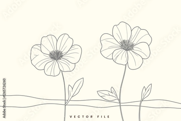 Fototapeta Editable Flower Vector Illustration