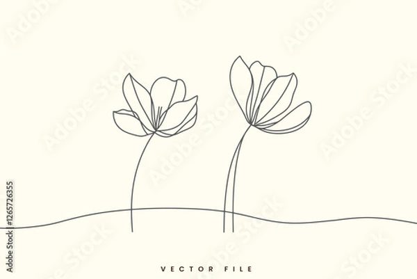 Fototapeta Editable Flower Vector Illustration