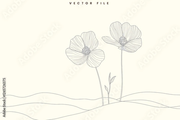 Fototapeta Editable Flower Vector Illustration