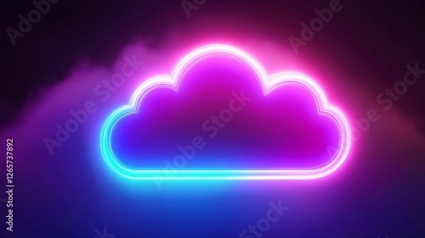 Fototapeta Glowing connections in a digital network symbolize seamless cloud computing integration.