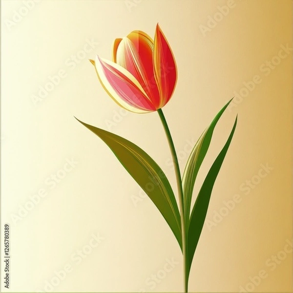 Fototapeta Beautiful tulip flower in Spring.