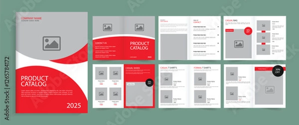 Fototapeta Modern Interior Design Portfolio Layout Template, Interior Design Magazine Layout template. Multipurpose Product catalog design, company furniture product catalogue, business brochure
