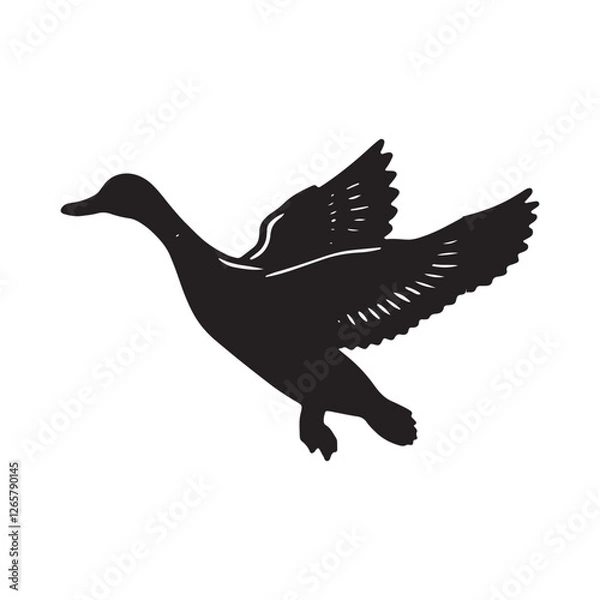 Obraz Duck silhouette vector file isolated on white background