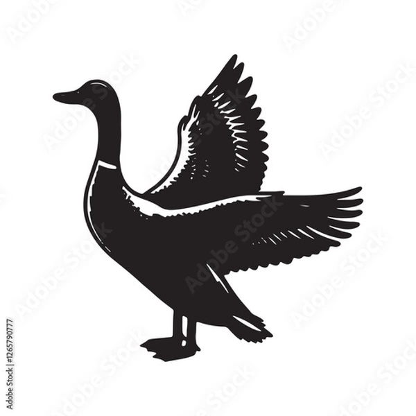 Obraz Duck silhouette vector file isolated on white background