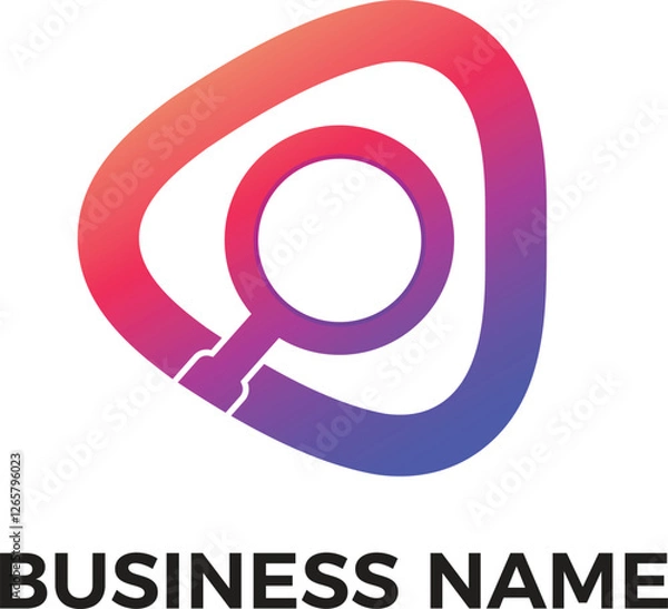 Obraz magnifying glass, magnifier logo vector minimalist logo in vector editable file format