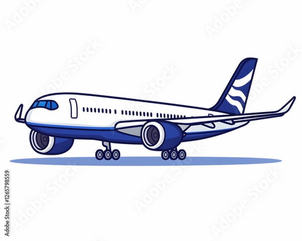 Fototapeta Airplane illustration in flight. Perfect for tourism or transport-themed projects