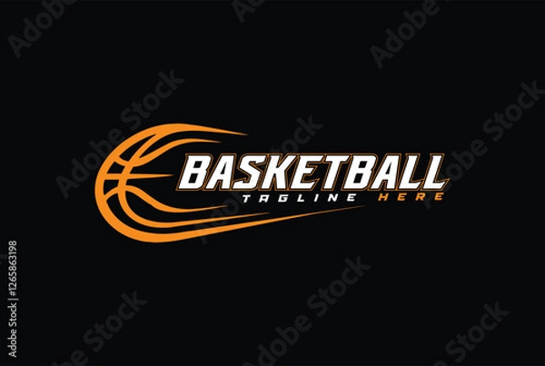 Fototapeta basketball logo lineart simple vector illustration template icon graphic design.
