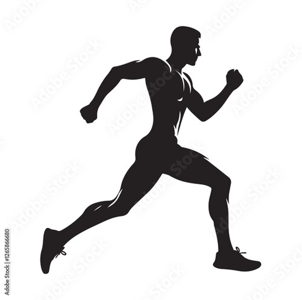 Fototapeta Running Human Silhouette vector illustration