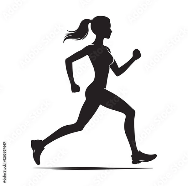 Obraz Running Human Silhouette vector illustration