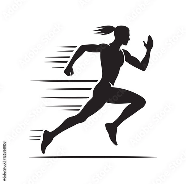 Obraz Running Human Silhouette vector illustration