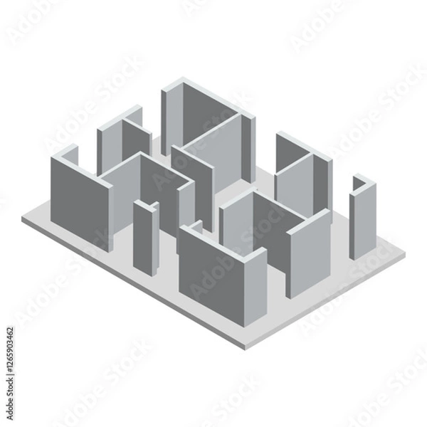 Fototapeta 3D model of a house building