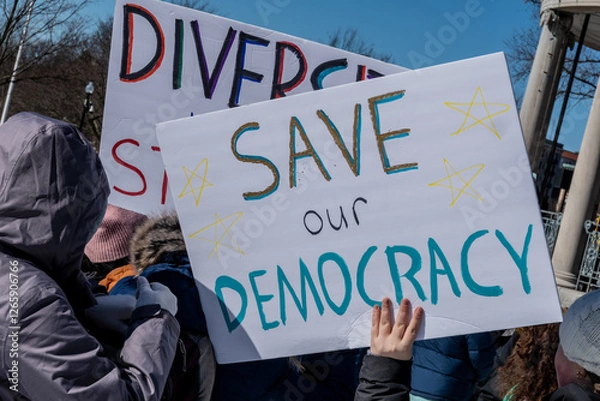 Obraz Stop Coup and Save Democracy