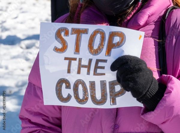 Obraz Stop Coup and Save Democracy