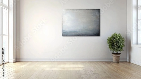 Obraz Abstract landscape painting on wall, modern interior, minimalist setting