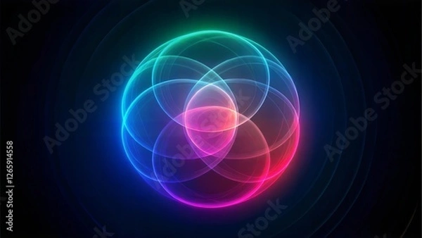 Fototapeta abstract background with glowing circles