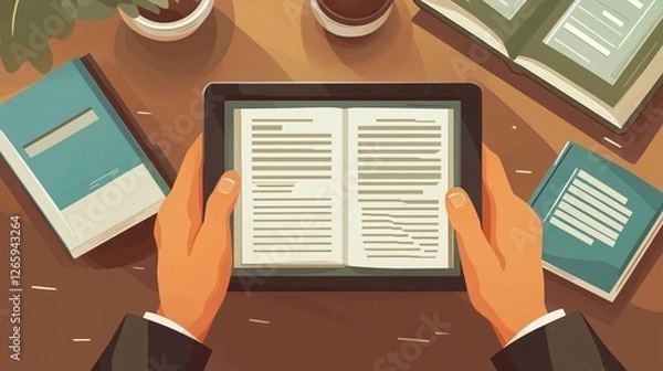 Obraz Reading Electronic Books on Digital Devices