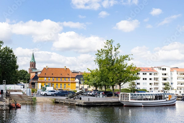 Obraz Walking in Silkeborg's streets with many beautiful buildings	