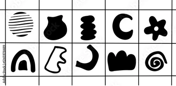 Obraz Boho Shape Illustration Set – Minimalist Abstract Aesthetic