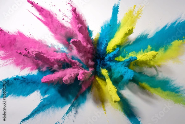 Obraz Colorful Powder Explosion for Holi Festival - Vibrant Abstract Art