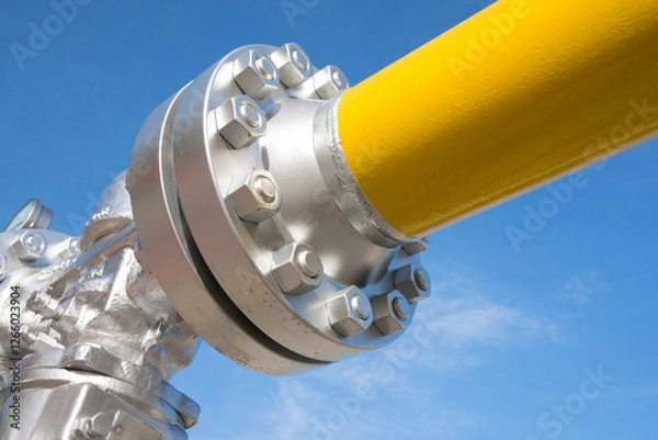 Obraz Raccordo di un impianto metanodotto.