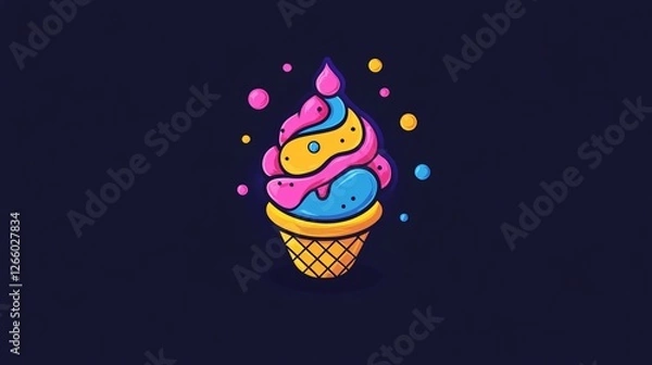Obraz Ice Cream Logo Design Element Isolated Clipart