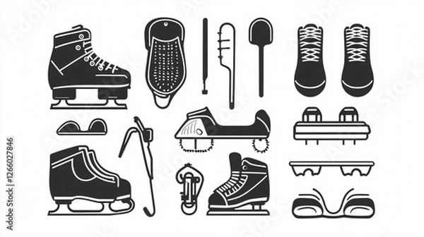 Obraz Ice Skating Elements Icon Set: Everything for Skating