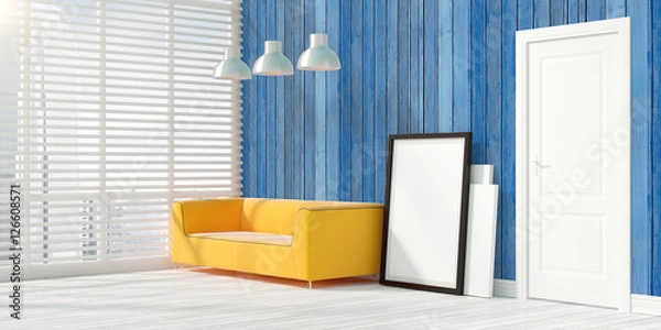 Fototapeta Modern bright interior . 3D rendering