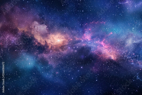 Fototapeta Beautiful space background, with stars and nebulae. Generative AI