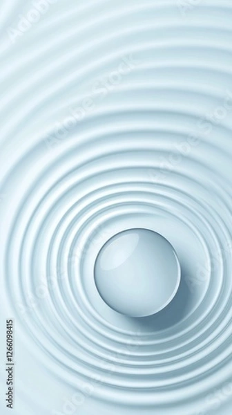 Fototapeta Tranquil blue ripple with glorious water droplet creating serene wave patterns in calm aquatic environment