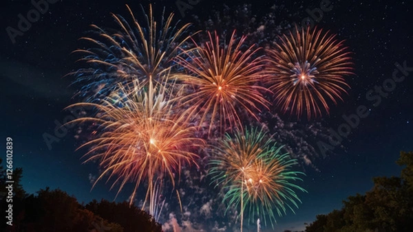 Fototapeta fireworks in the night sky