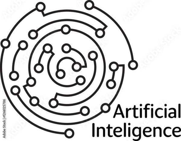 Fototapeta computer electronics AI circle symbol